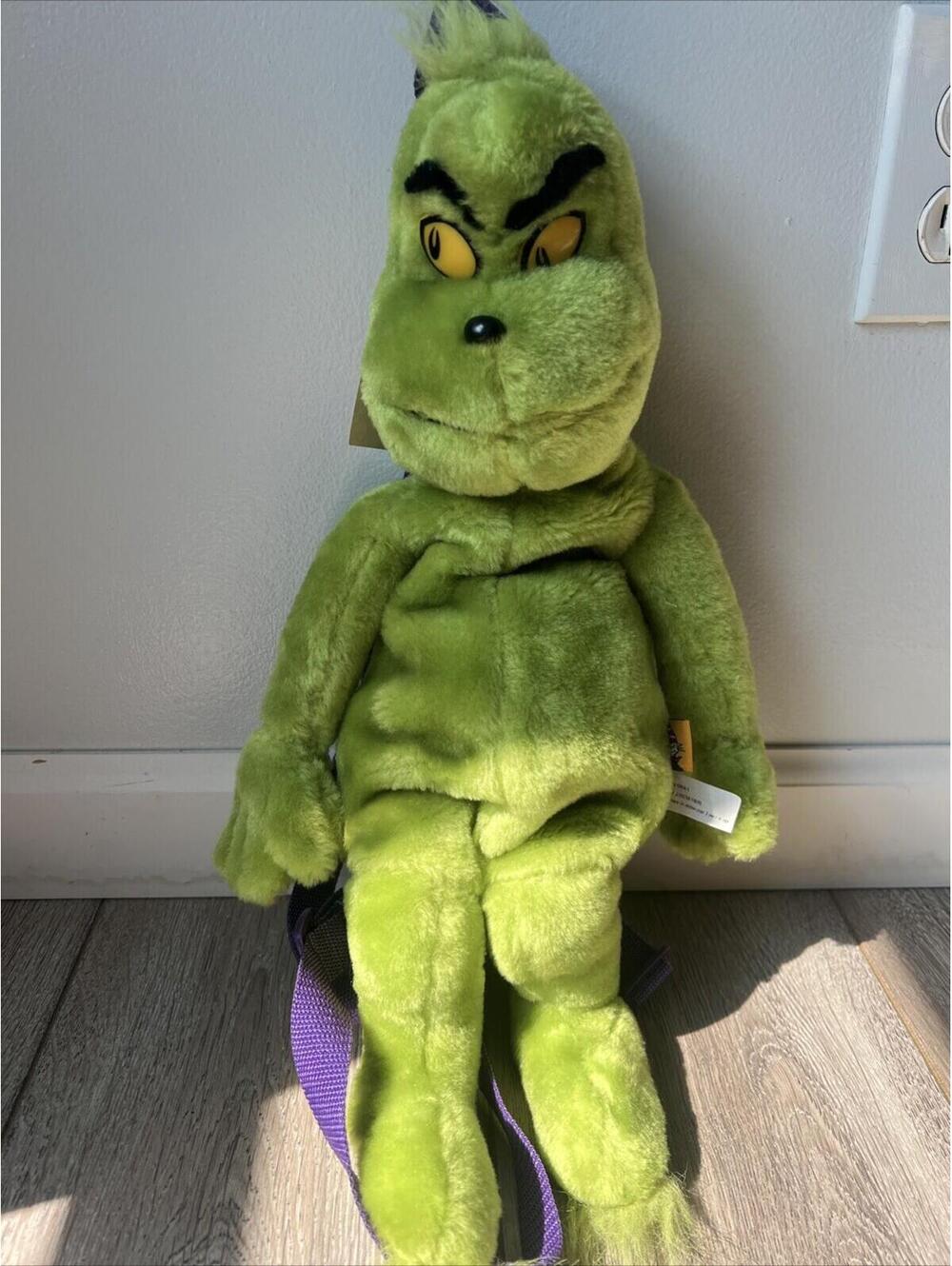 Vintage Grinch Dr Seuss Plush Backpack 1997 NWT